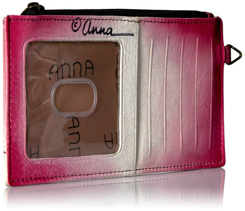 Anna by Anuschka Women's Hand Painted Genuine Leather Organizer Wallet - Precious Peony - Image 2